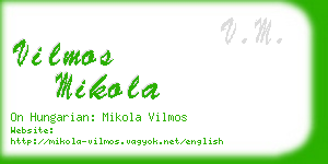 vilmos mikola business card